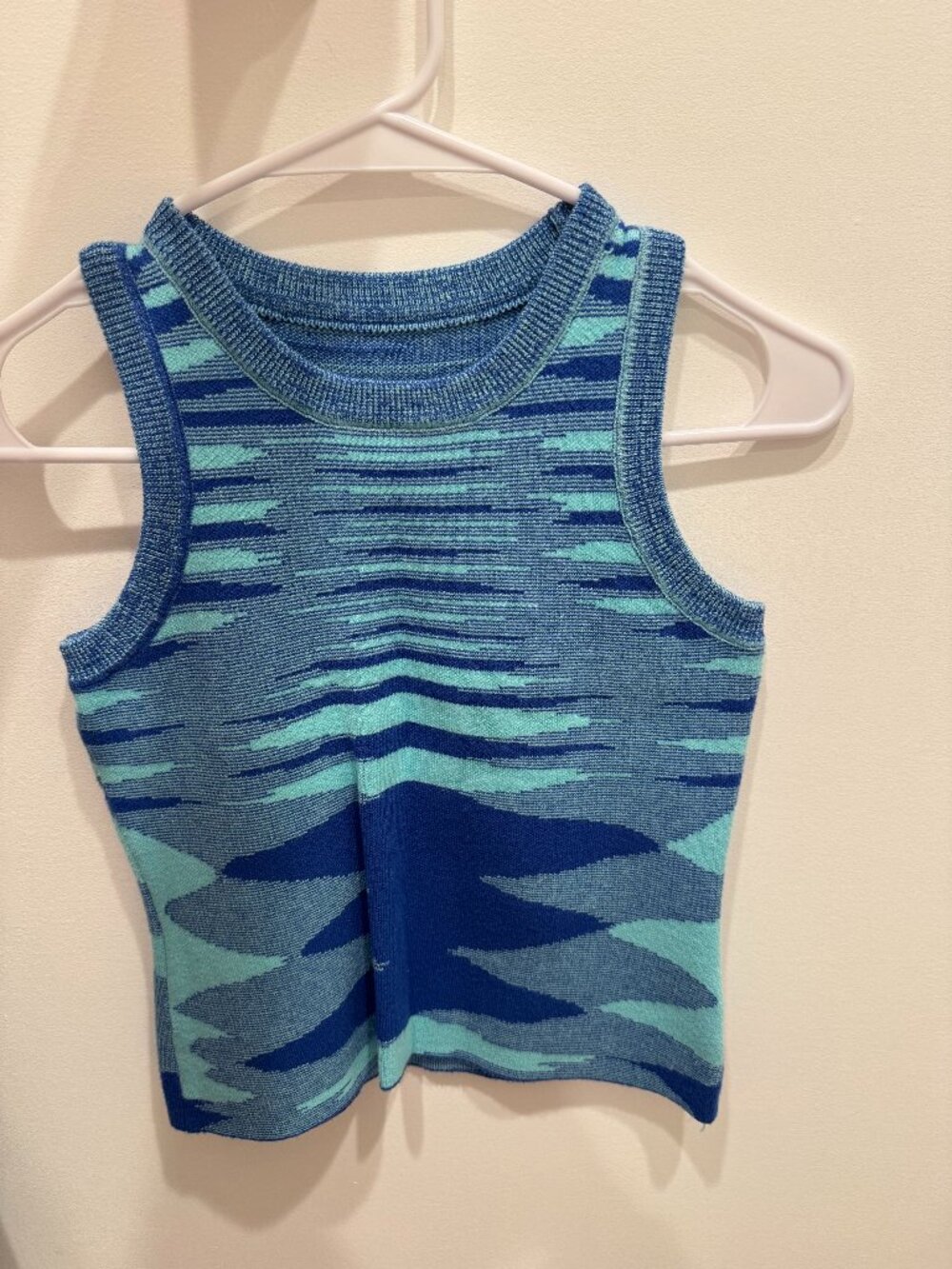 Blue multicolor striped top